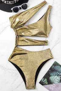 Gold One Shoulder Full Piece