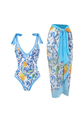 Full Piece V Neck Sarong Set