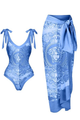 Full Piece V Neck Sarong Set