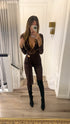 Brown lace catsuit