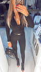 Black zip up jumpsuit