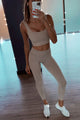 Beige Tights and Crop Set