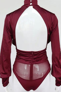 Silky open back bodysuit