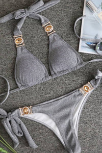 Shiny Halter Neck Bikini