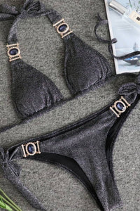 Shiny Halter Neck Bikini