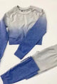 Ombre long sleeve crop and pants set