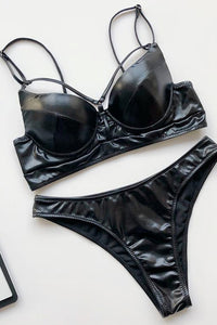 Leatherette Black Bikini