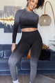 Ombre long sleeve crop and pants set