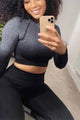 Ombre long sleeve crop and pants set