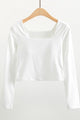 Women Square Neck Soft Compression Stretchy Padded Crop