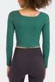 Women Square Neck Soft Compression Stretchy Padded Crop
