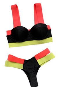 Contrasting 2 Piece Bikini
