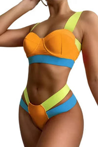 Contrasting 2 Piece Bikini