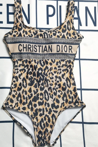 Leopard print branded full piece