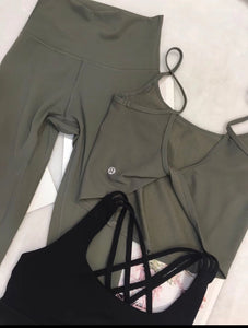 Two piece olive gym set